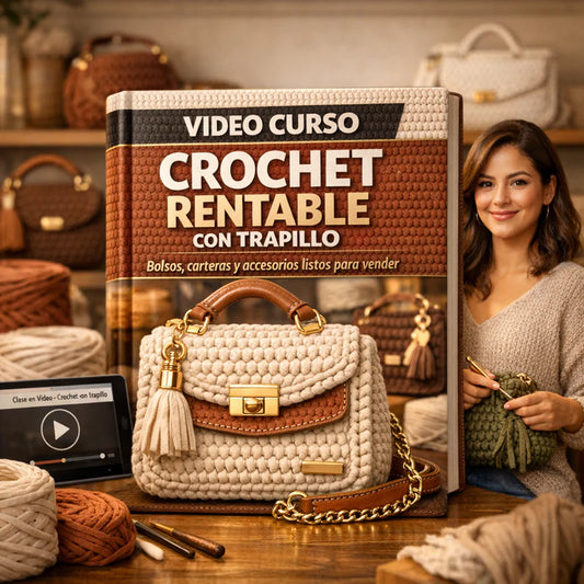 BOLSOS DE LUJO • CURSO CROCHET + PATRONES + 6 BONUS EXCLUSIVOS